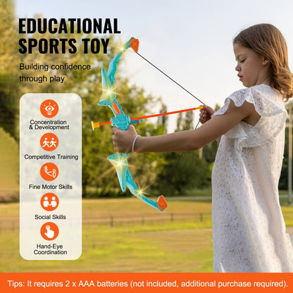 8009-5 - Kids' LED Bow & Arrow Set with Suction Cup Arrows and Target