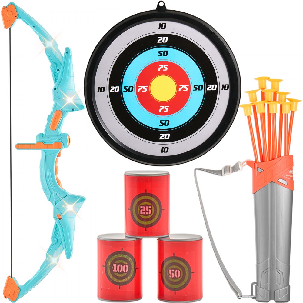 8009-5 - Kids' LED Bow & Arrow Set with Suction Cup Arrows and Target