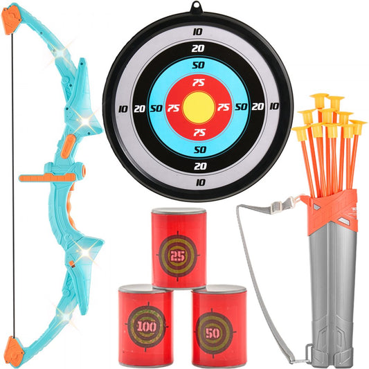 8009-5 - Kids' LED Bow & Arrow Set with Suction Cup Arrows and Target