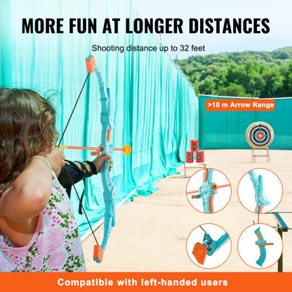 8009-3 - Kids' LED Bow & Arrow Set with Target & 10 Arrows