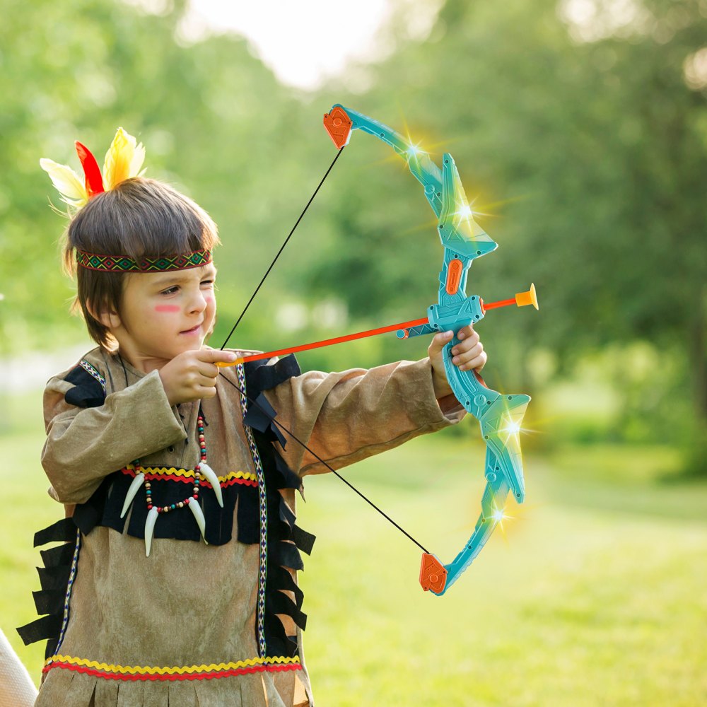 8009-3 - Kids' LED Bow & Arrow Set with Target & 10 Arrows