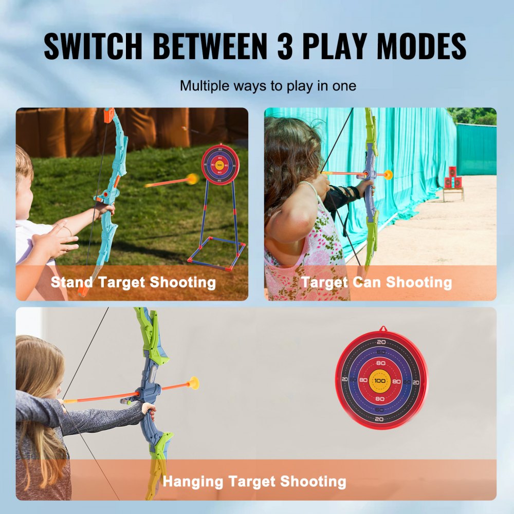 8009-2 - Kids LED Bow & Arrow Set with Target & 20 Arrows