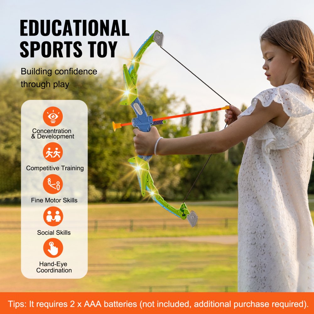 8009-2 - Kids LED Bow & Arrow Set with Target & 20 Arrows