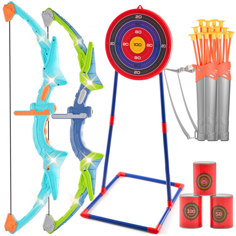 8009-2 - Kids LED Bow & Arrow Set with Target & 20 Arrows