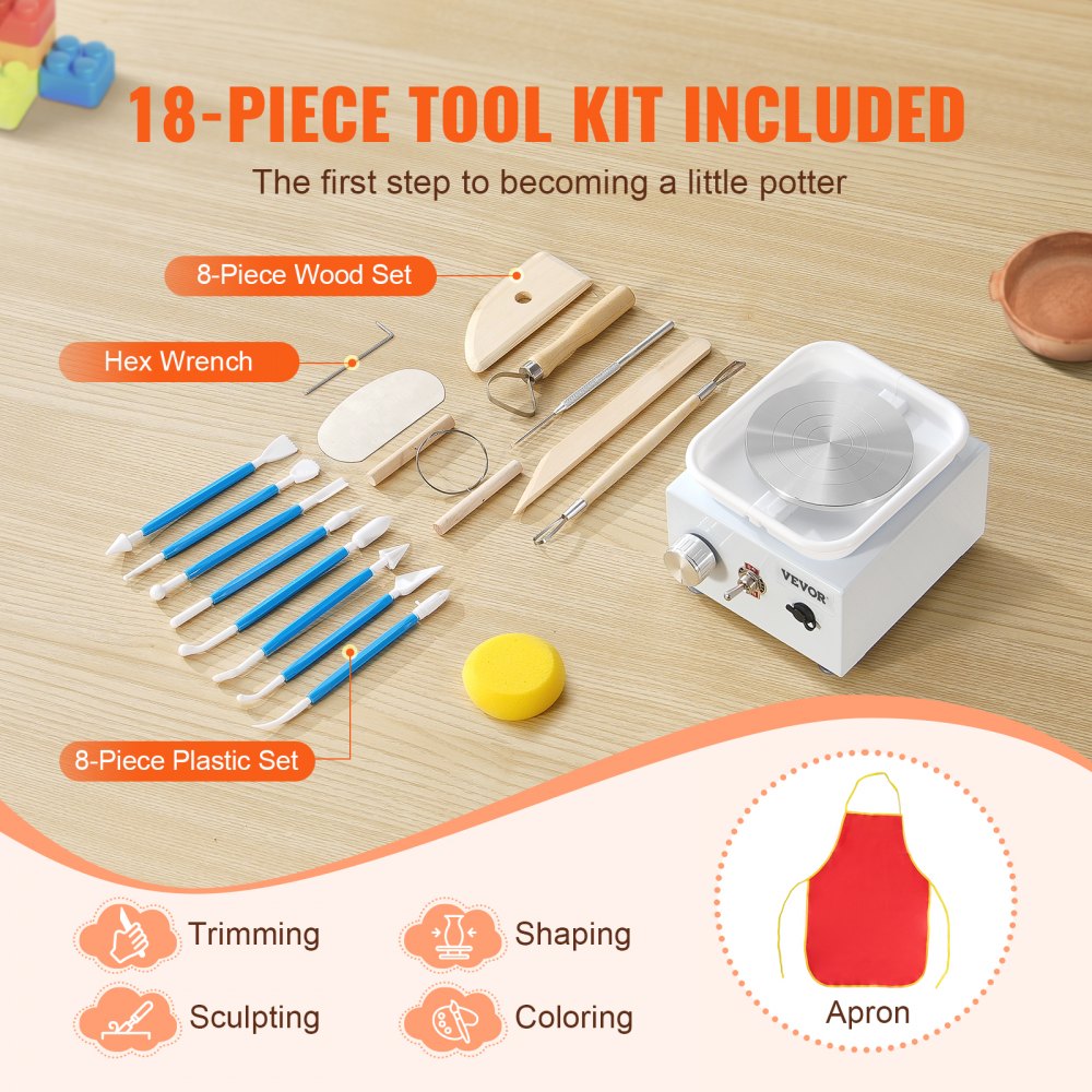 LSMNSP-515 - Compact White Pottery Wheel for Kids' Creativity