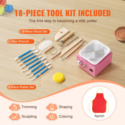 LSMNSP-515 - Compact Mini Pottery Wheel with 0-320 RPM Speed and Tools