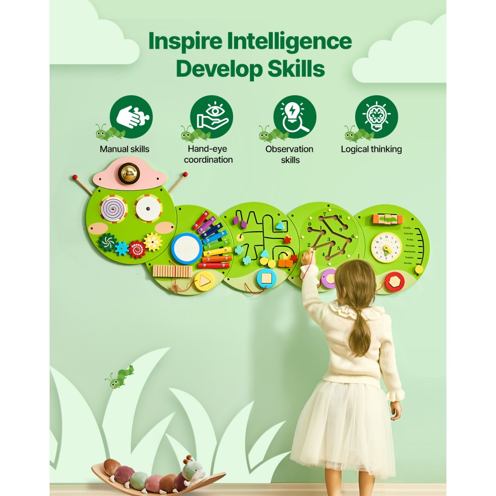 QG202409336 - Colorful 12-Game Activity Wall for Kids Aged 3-12