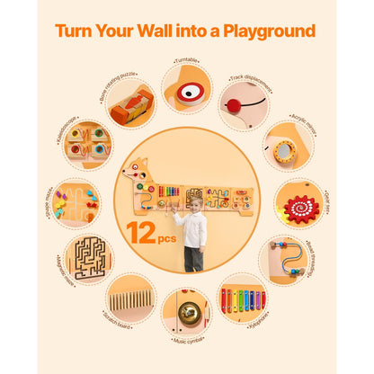 QG202409342 - Interactive Puppy Busy Board Panel for Kids Aged 3-12