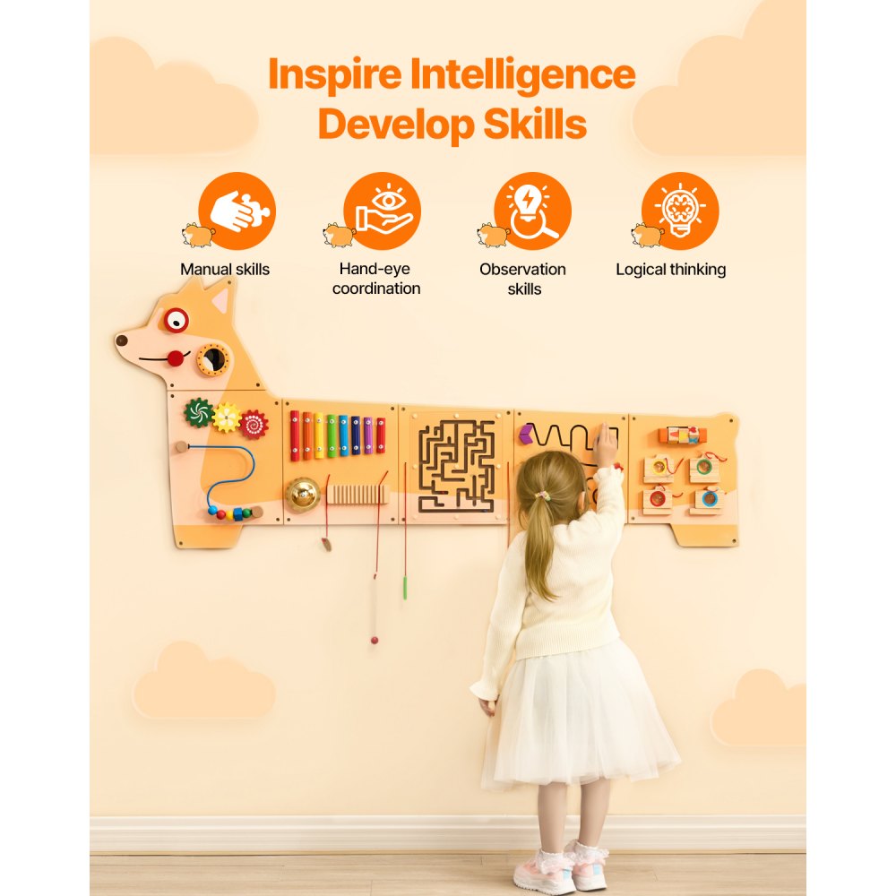 QG202409342 - Interactive Puppy Busy Board Panel for Kids Aged 3-12