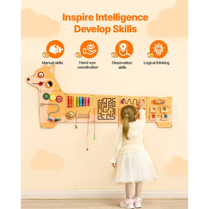 QG202409342 - Interactive Puppy Busy Board Panel for Kids Aged 3-12