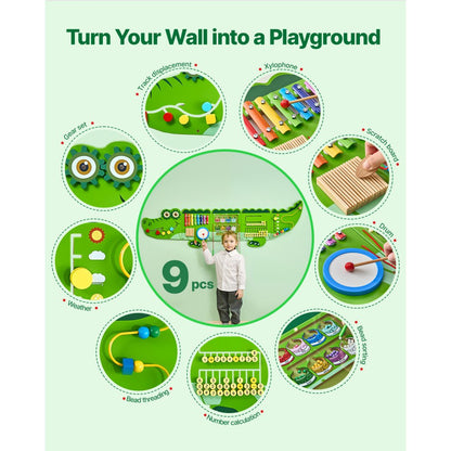 QG202409343 - Interactive Crocodile Wall Panel for Kids Ages 3-12