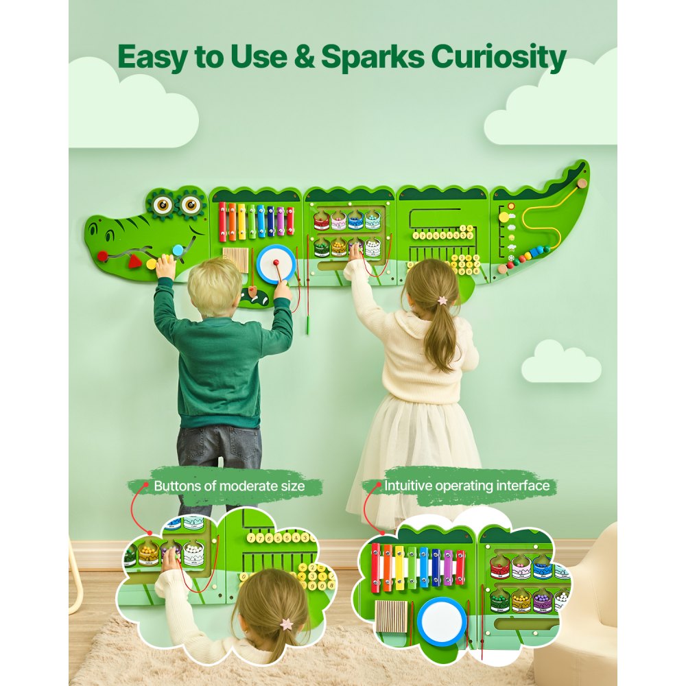 QG202409343 - Interactive Crocodile Wall Panel for Kids Ages 3-12