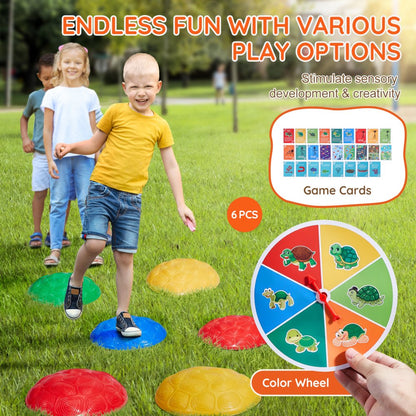 LY-2427 - Colorful Kids Balance Stones Set with Games and Portable Storage