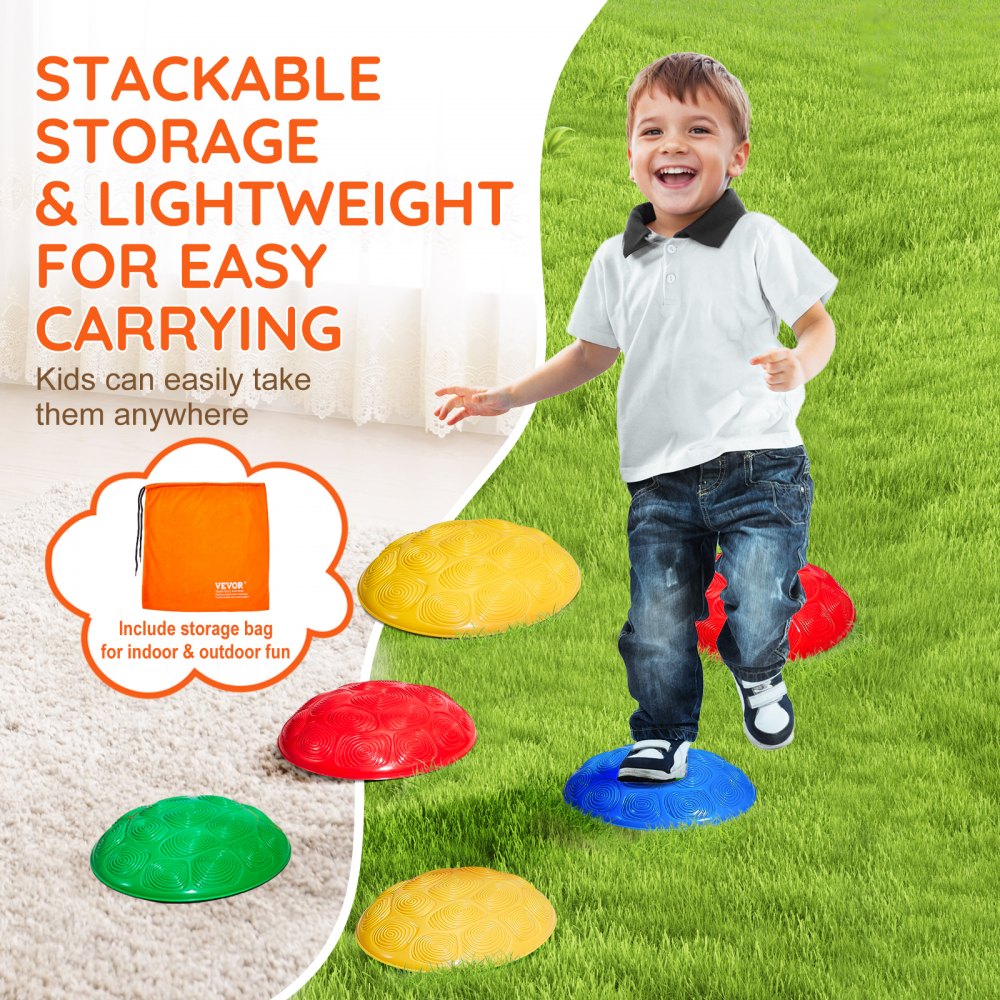 LY-2427 - Colorful Kids Balance Stones Set with Games and Portable Storage