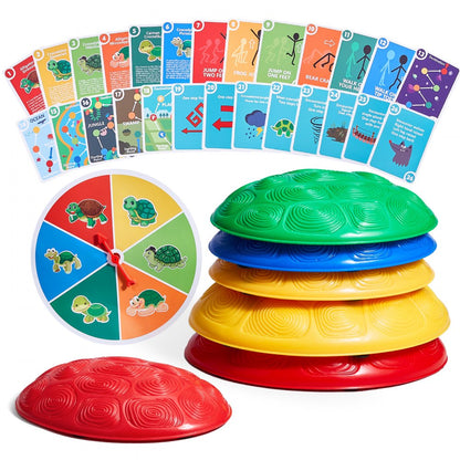 LY-2427 - Colorful Kids Balance Stones Set with Games and Portable Storage