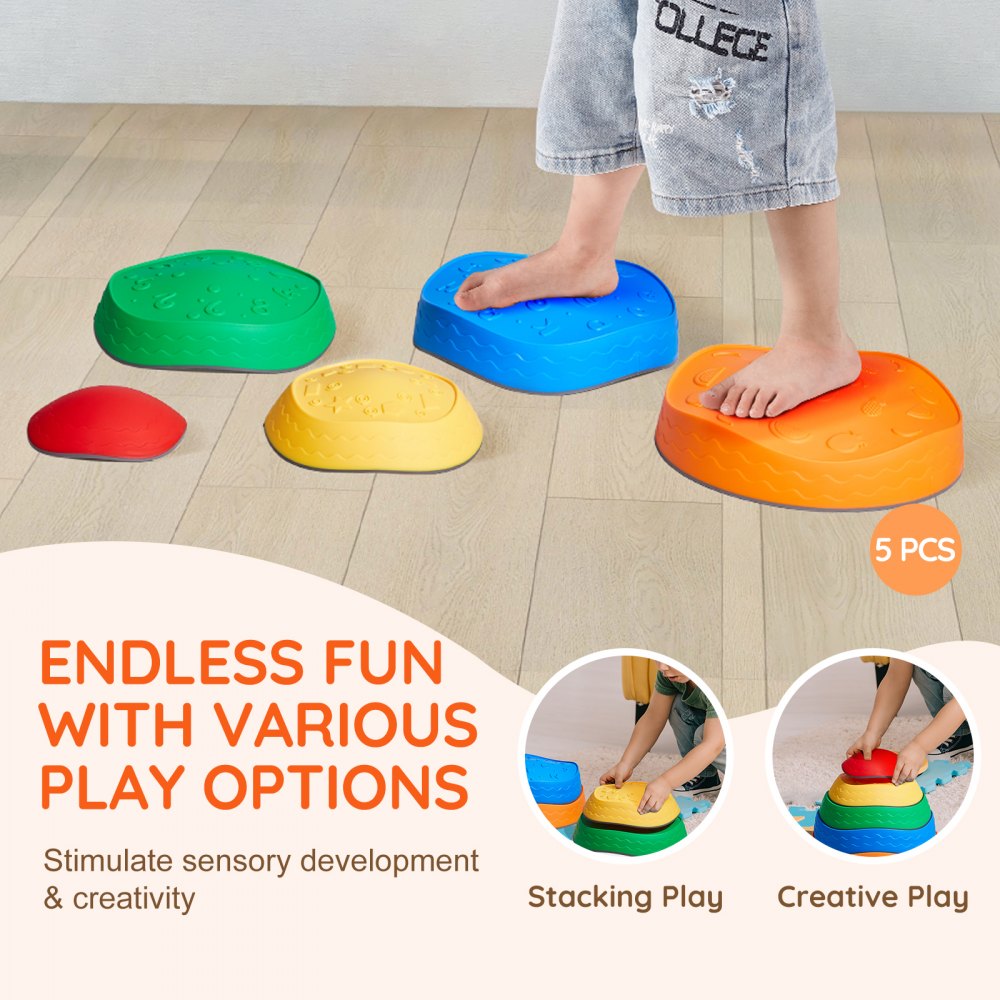 LY-2440 - Colorful Kids' Balance Stones with Non-Slip Safety Features