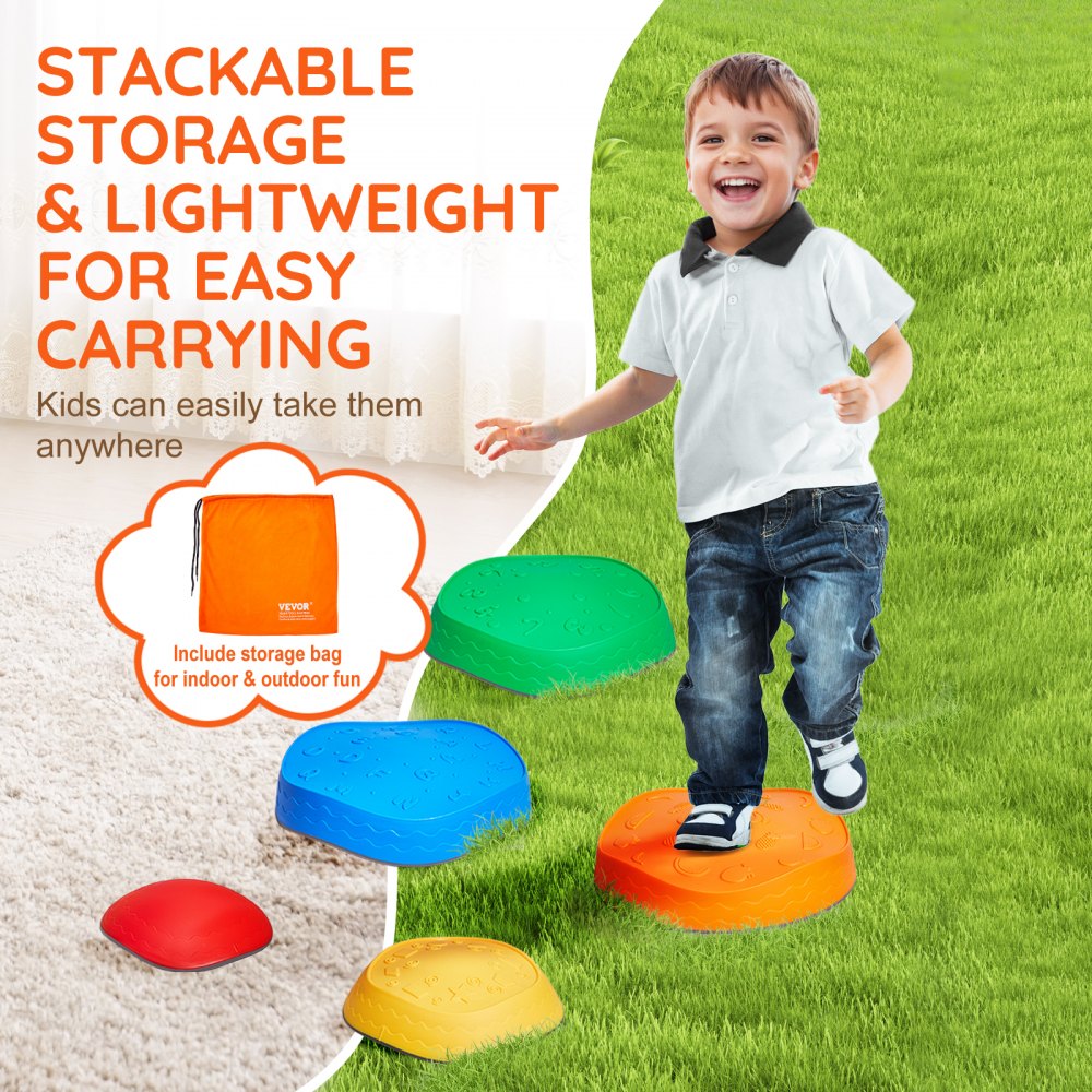 LY-2440 - Colorful Kids' Balance Stones with Non-Slip Safety Features