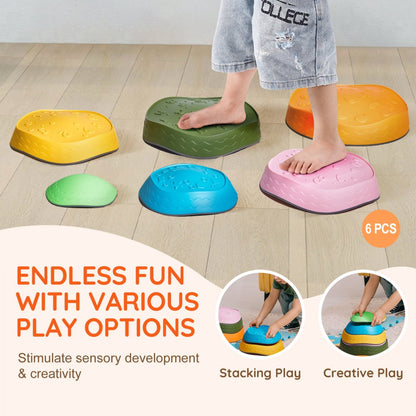 LY-2440 - Safe Colorful Kids Balance Stones with Non-Slip Design