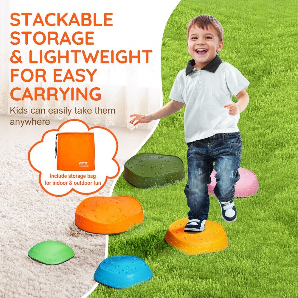 LY-2440 - Safe Colorful Kids Balance Stones with Non-Slip Design
