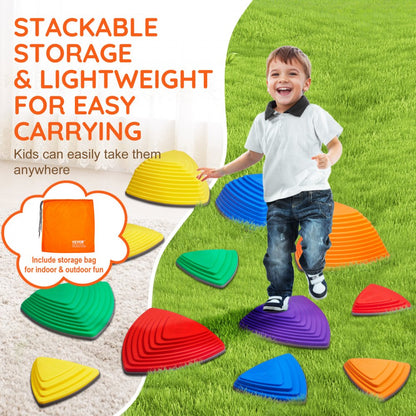 LY-26102 - Colorful Balance Stones for Kids - 12-Piece Set