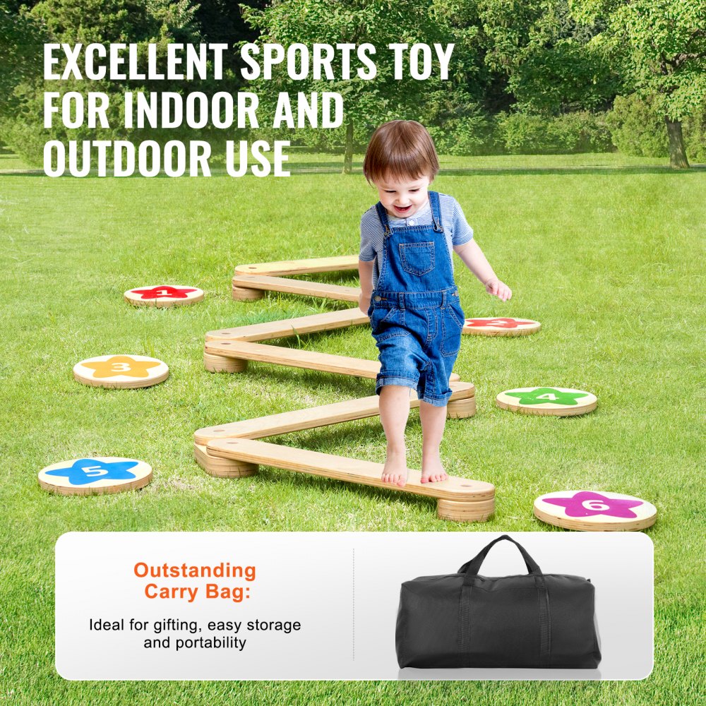 sx20221008 - Creative Kids Balance Beam with Storage Bag for Indoor/Outdoor Play