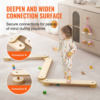 sx20221007 - Wooden Balance Beam Stepping Stones for Kids’ Playtime Fun