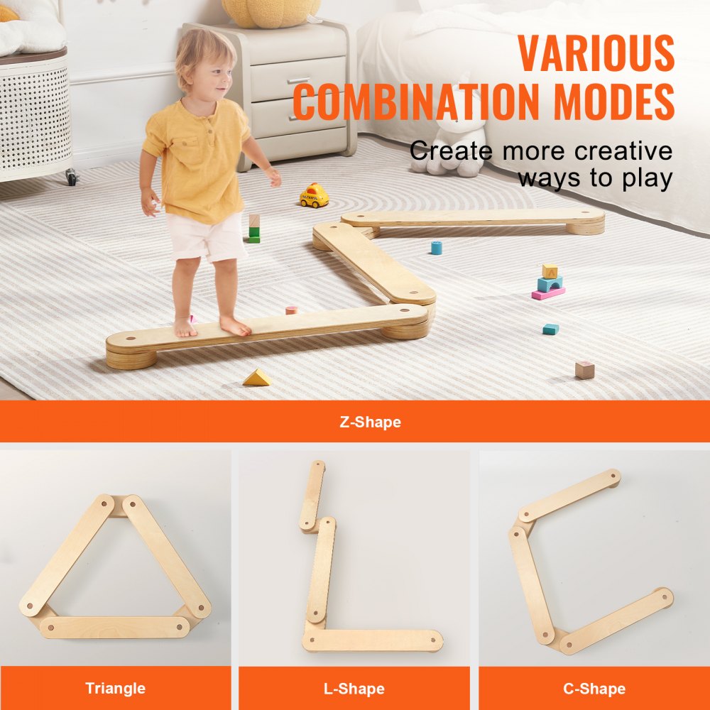 sx20221007 - Wooden Balance Beam Stepping Stones for Kids’ Playtime Fun