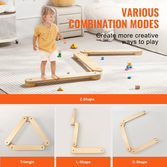 sx20221007 - Wooden Balance Beam Stepping Stones for Kids’ Playtime Fun