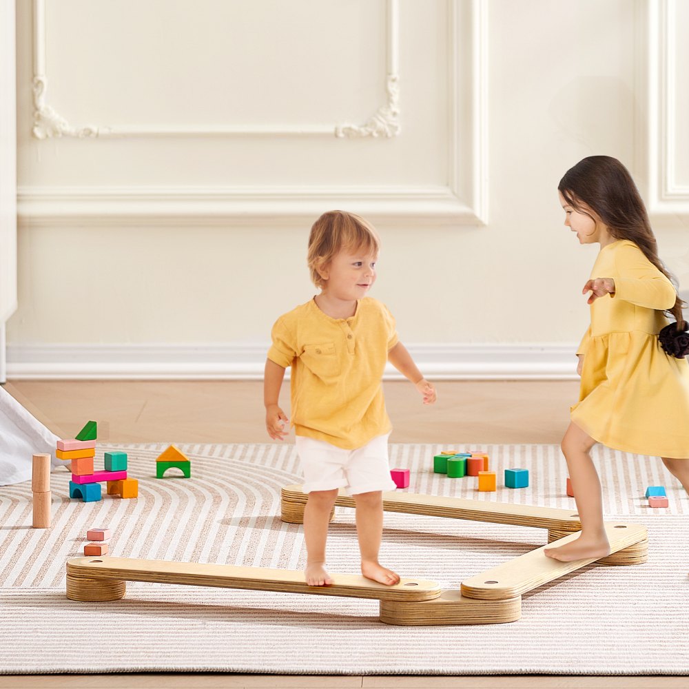 sx20221007 - Wooden Balance Beam Stepping Stones for Kids’ Playtime Fun