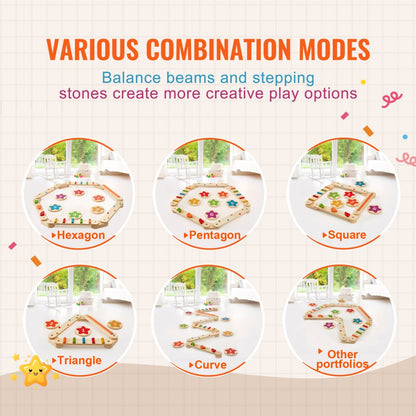 sx20221009 - Durable Kids Balance Stones for Obstacle Courses, Safe Play