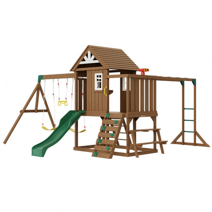 TLG92010 - Cedar 10-in-1 Swing Set with 6ft Slide & Sandbox
