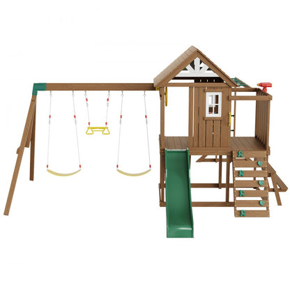 TLG92010 - Cedar 10-in-1 Swing Set with 6ft Slide & Sandbox