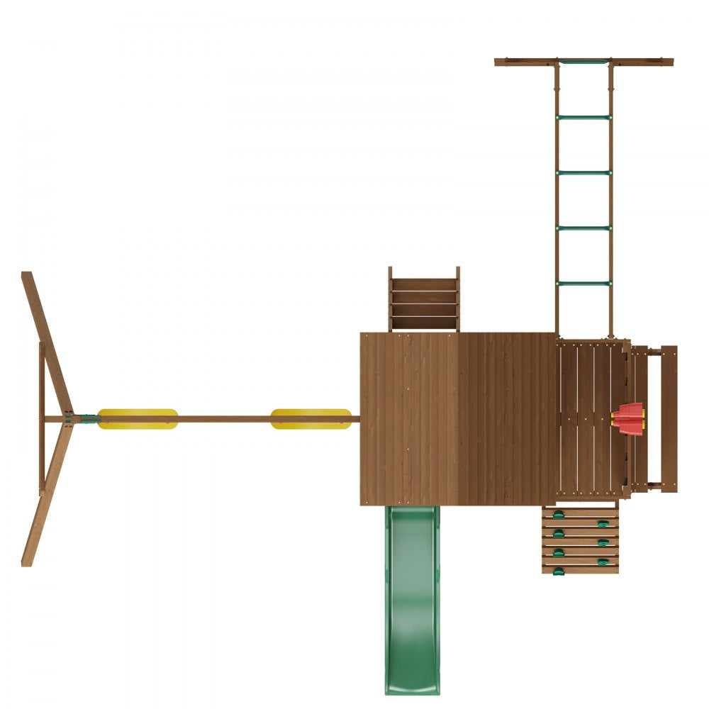 TLG92010 - Cedar 10-in-1 Swing Set with 6ft Slide & Sandbox