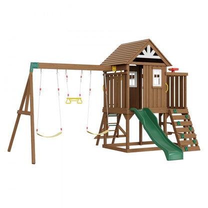 TLG92010 - Cedar 10-in-1 Swing Set with 6ft Slide & Sandbox