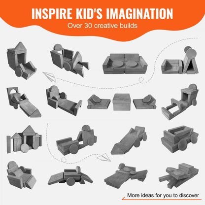 ETW001-11 - 15-Piece Kids Modular Couch for Imagination and Play
