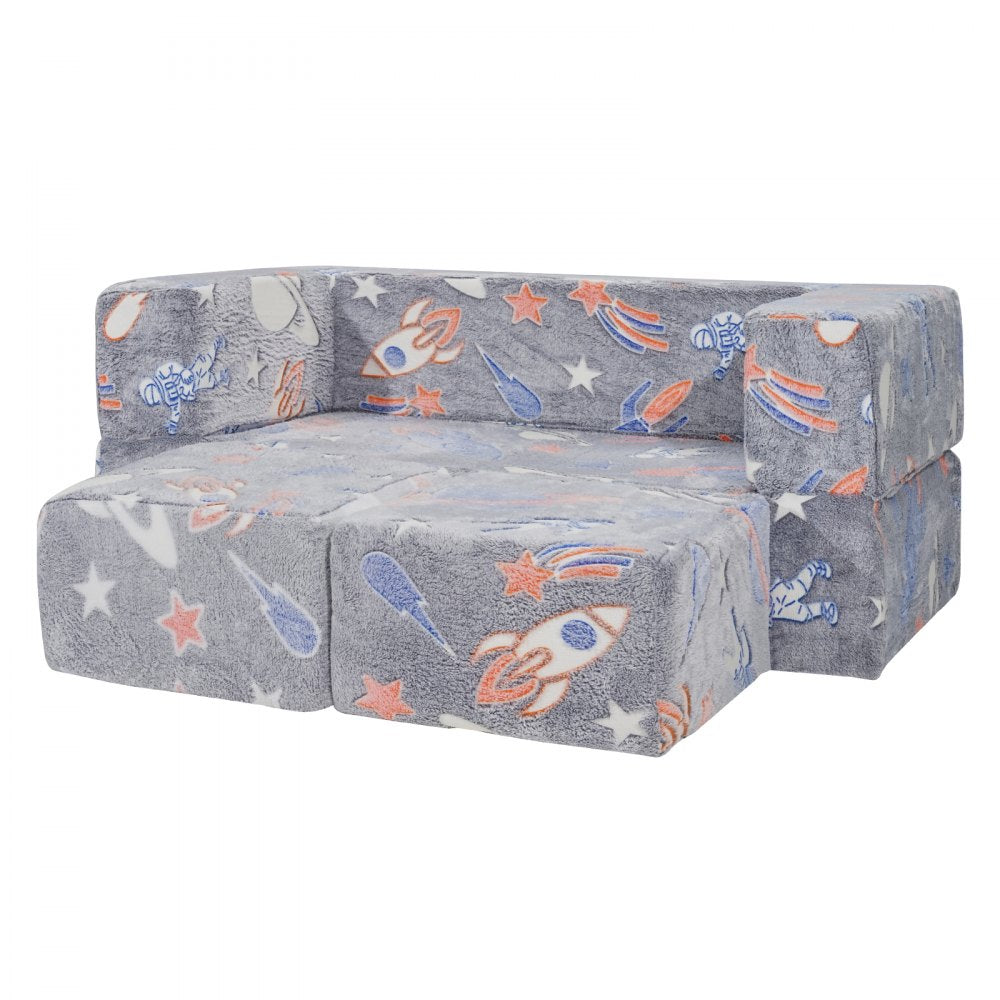 ETDST004 - Modular Kids Play Couch Set with Washable Soft Suede Cover