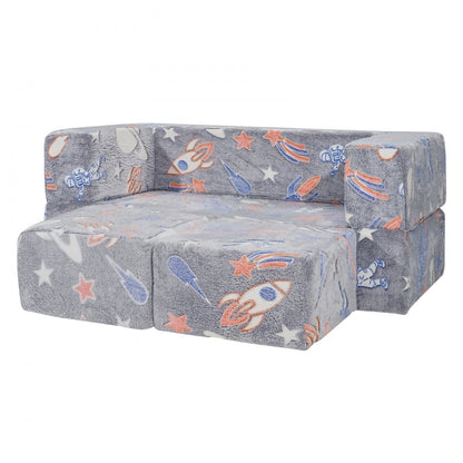 ETDST004 - Modular Kids Play Couch Set with Washable Soft Suede Cover