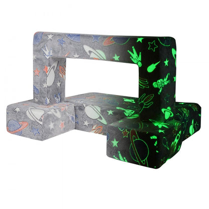 ETDST004 - Modular Kids Play Couch Set with Washable Soft Suede Cover