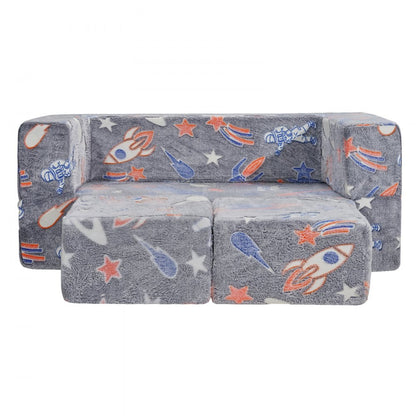 ETDST004 - Modular Kids Play Couch Set with Washable Soft Suede Cover