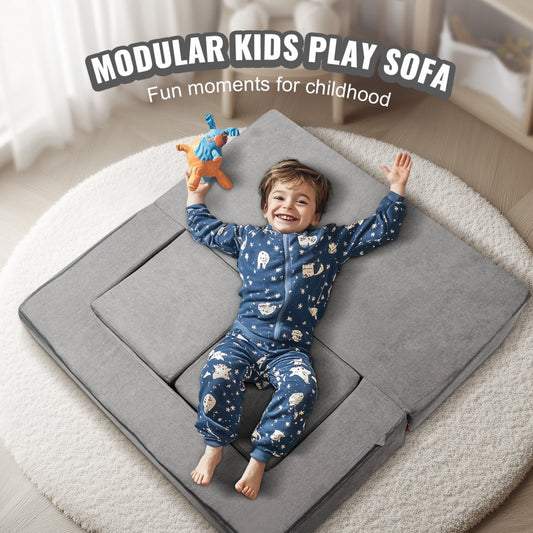 ETDST005 - Modular Kids Sofa 39.37" Soft Suede for Creative Play