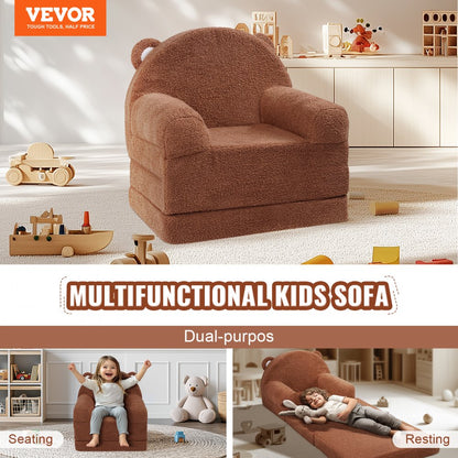 ETSF018 - Soft Velvet Kids Folding Sofa Chair for Play & Relaxation