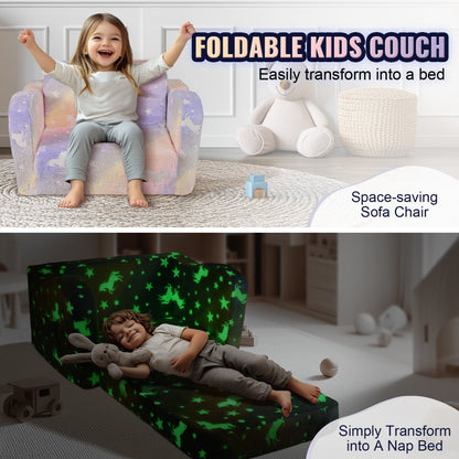 ETZDD-02 - Glow-in-the-Dark Kids Couch & Play Mat, Soft & Safe