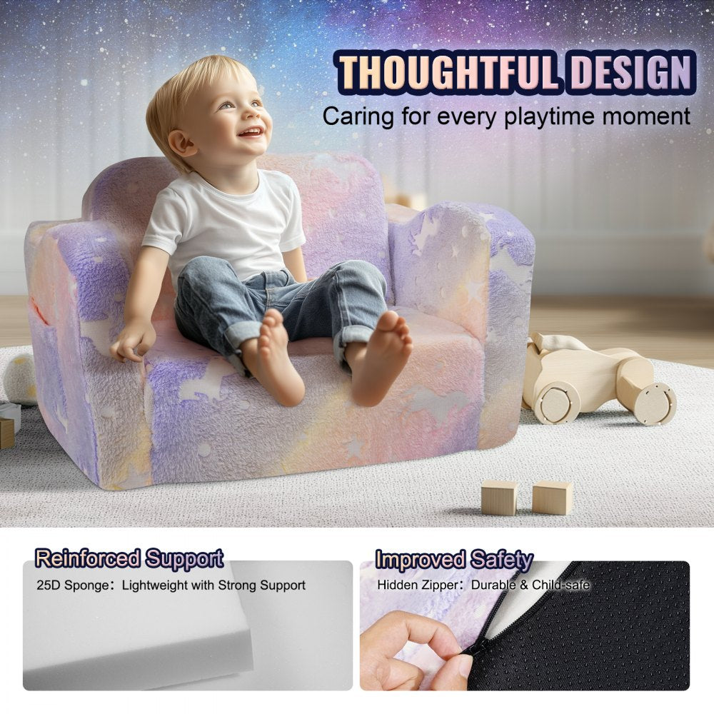 ETZDD-02 - Glow-in-the-Dark Kids Couch & Play Mat, Soft & Safe