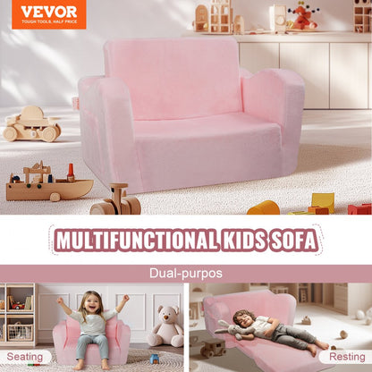 FL-XY-1 - Foldable Velvet Kids Sofa Chair, Comfy Play Mat for Ages 18+