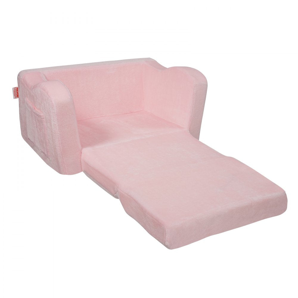 FL-XY-1 - Foldable Velvet Kids Sofa Chair, Comfy Play Mat for Ages 18+