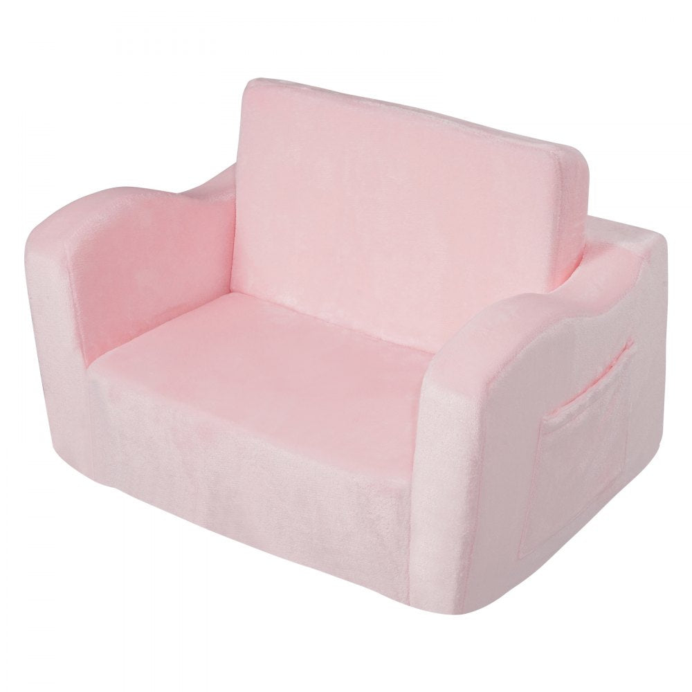 FL-XY-1 - Foldable Velvet Kids Sofa Chair, Comfy Play Mat for Ages 18+