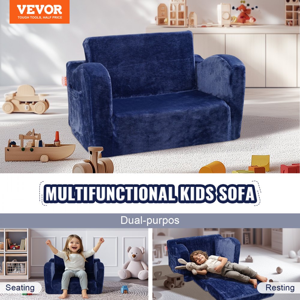 FL-XY-2 - Foldable Velvet Kids Sofa Chair for Relaxation and Play