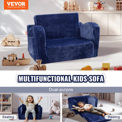 FL-XY-2 - Foldable Velvet Kids Sofa Chair for Relaxation and Play