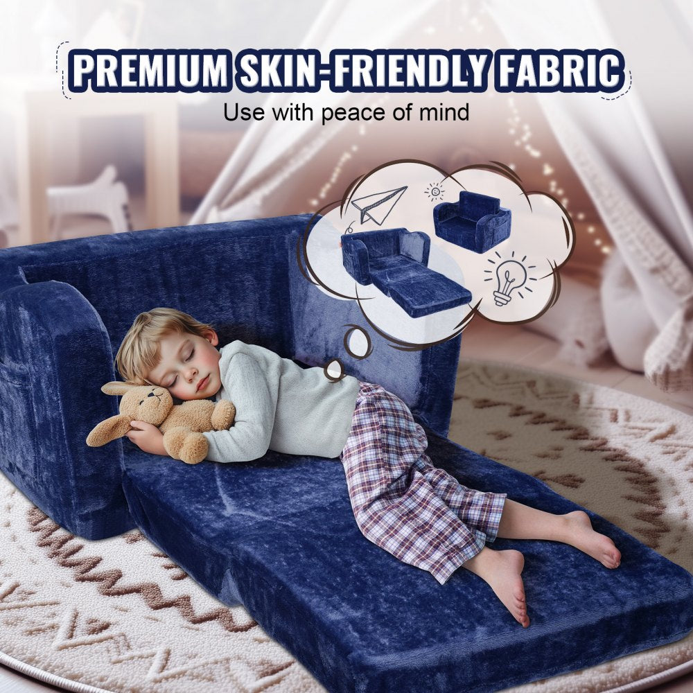 FL-XY-2 - Foldable Velvet Kids Sofa Chair for Relaxation and Play