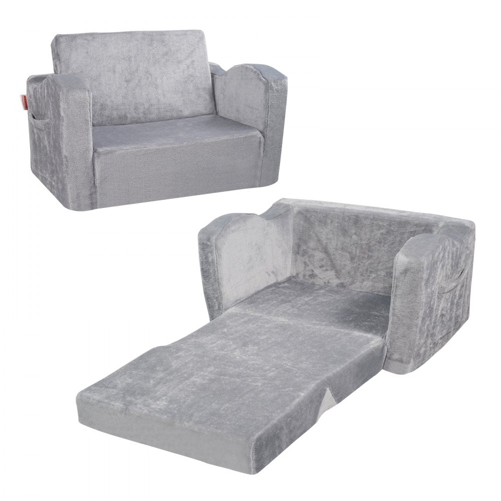 FL-XY-3 - Comfy Foldable Kids Sofa Chair with Removable Velvet Cover